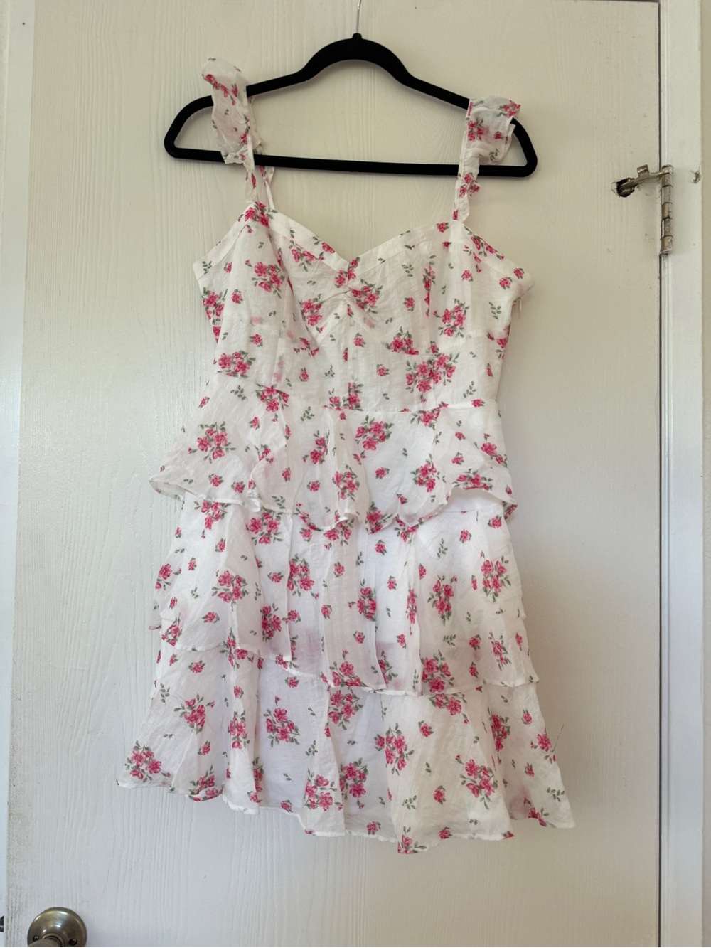 Altar'd State White Sundress with Pink Floral Print